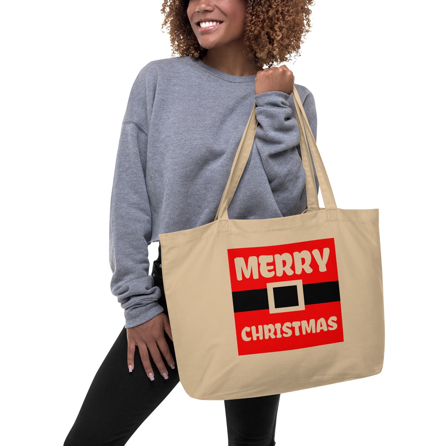 Merry Christmas Large organic tote bag