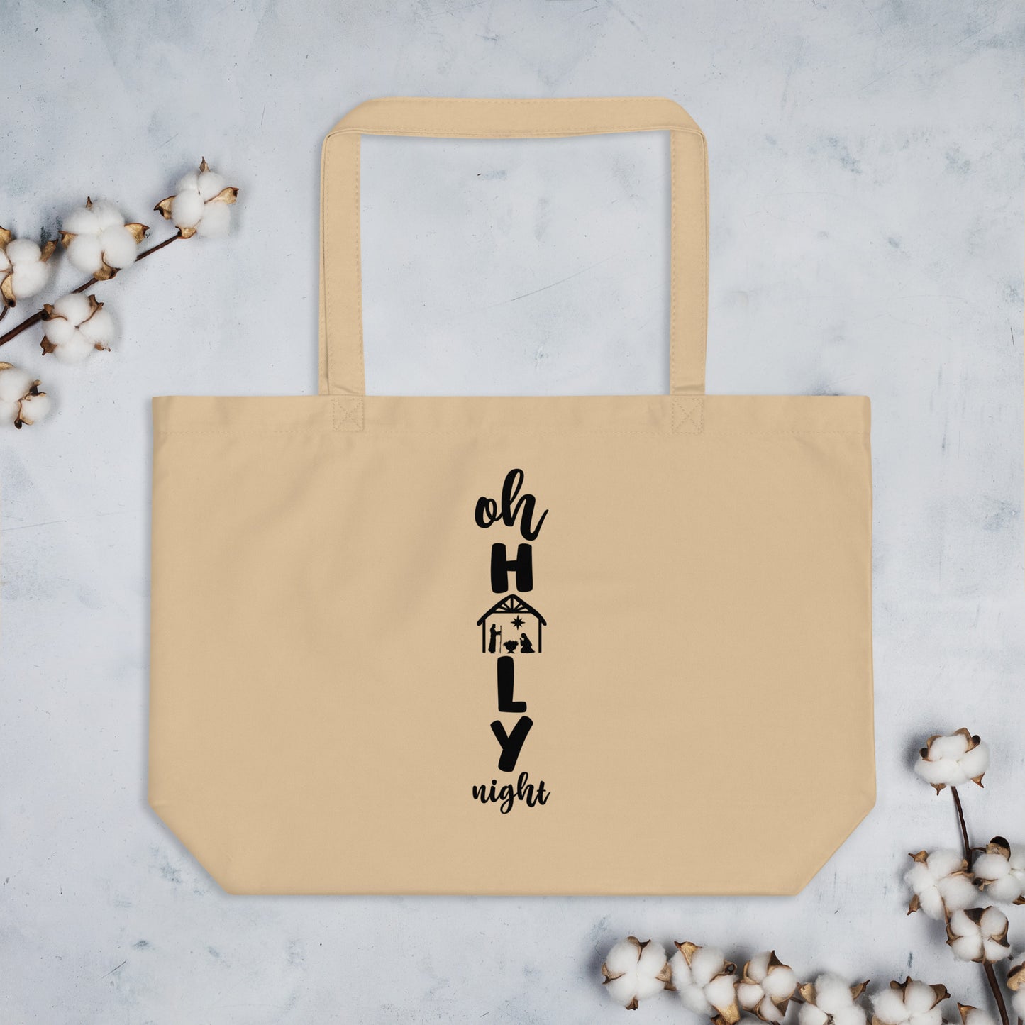 Oh Holy Night Large organic tote bag