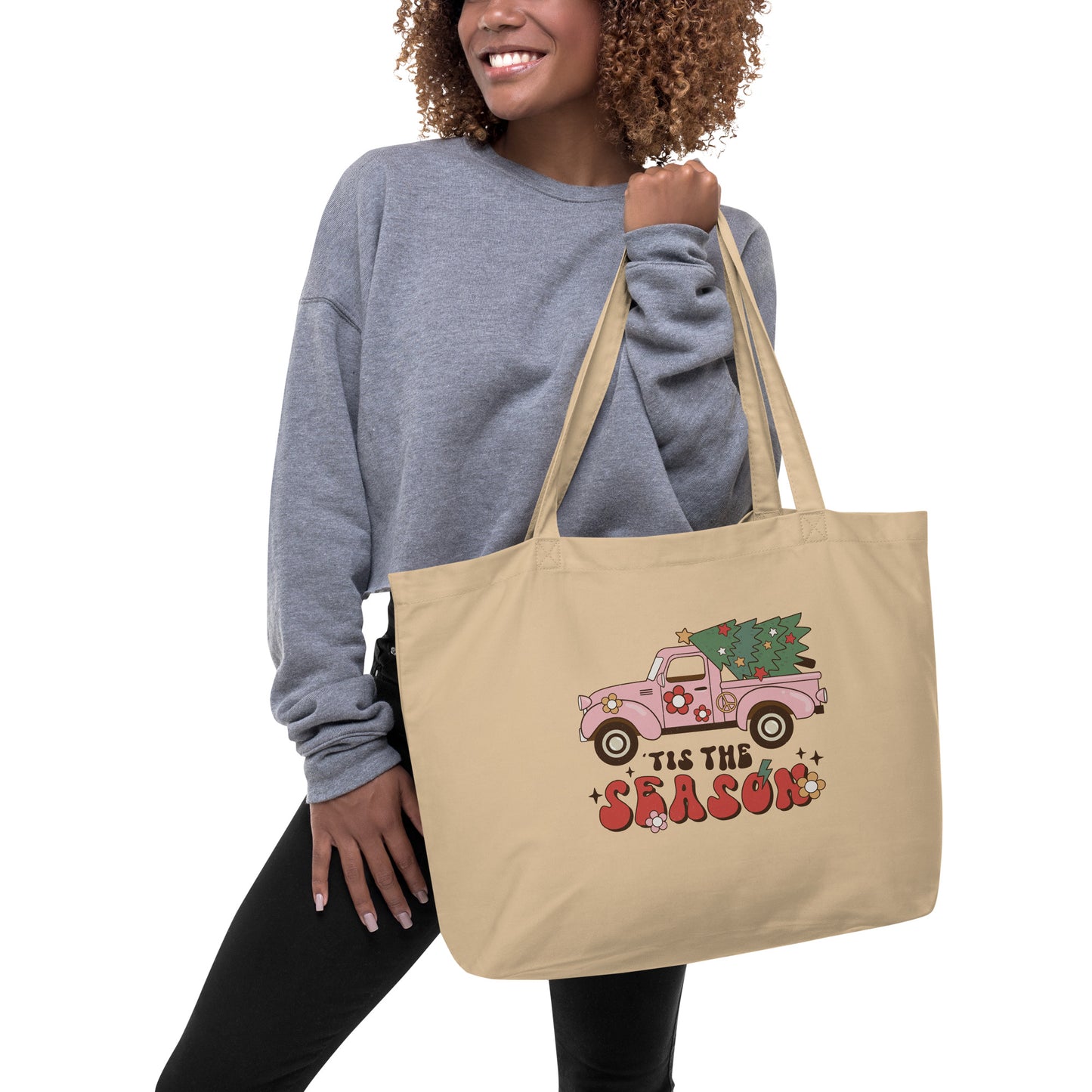 Tis the Season Large organic tote bag