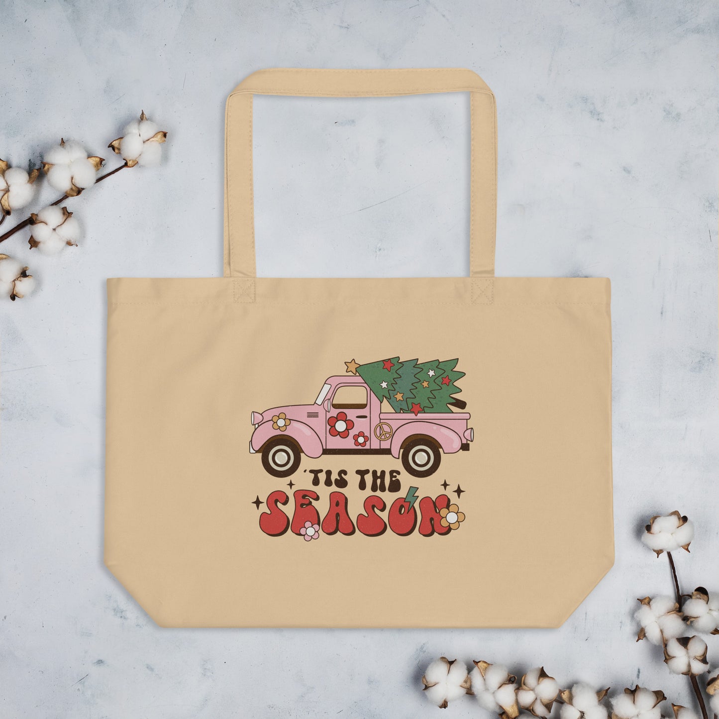 Tis the Season Large organic tote bag