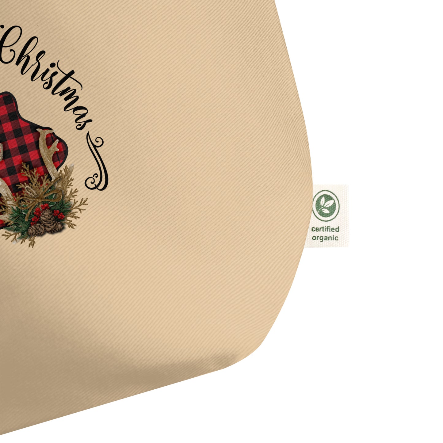 Iowa All Come Home for Christmas Large organic tote bag