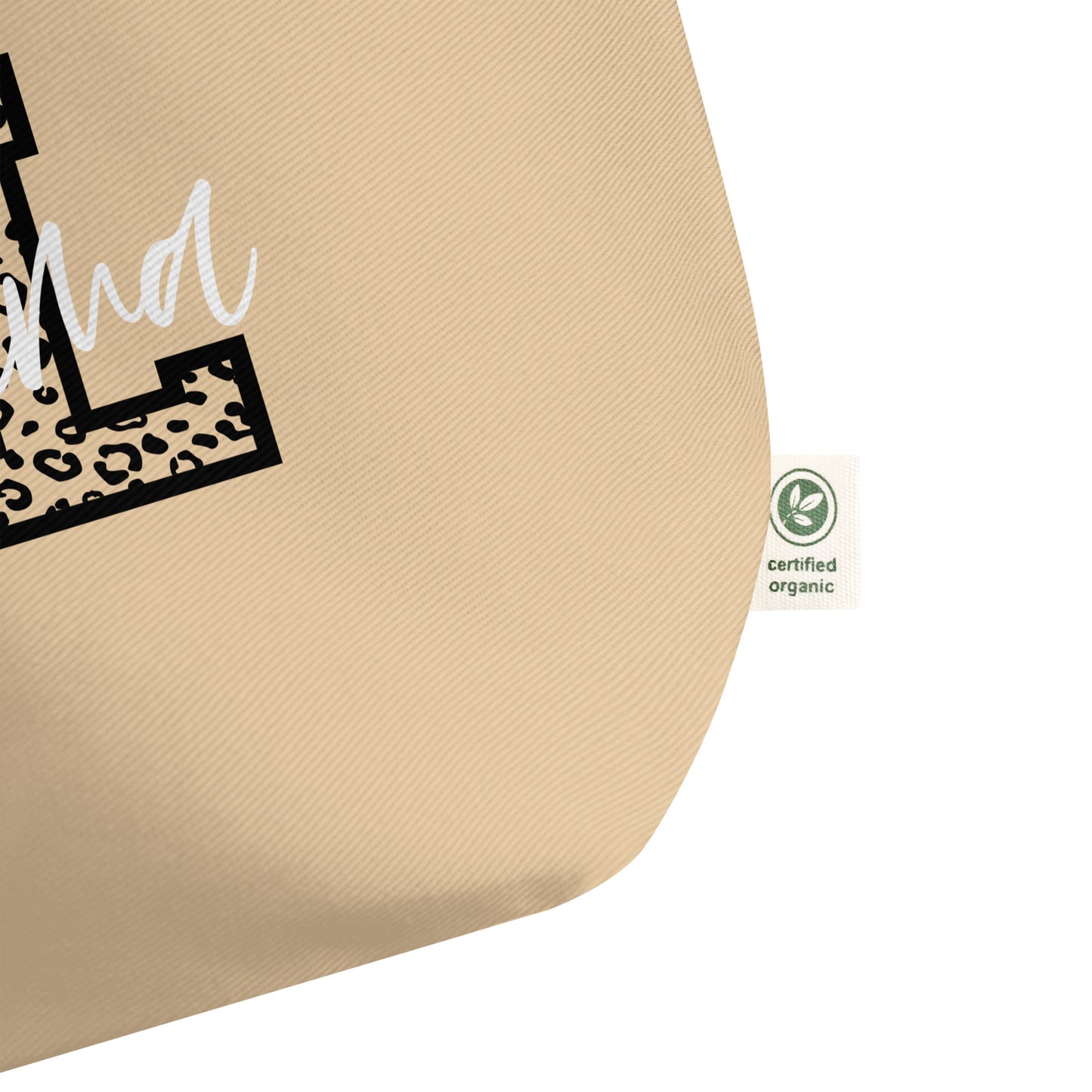 Alabama Script on Leopard AL Large organic tote bag