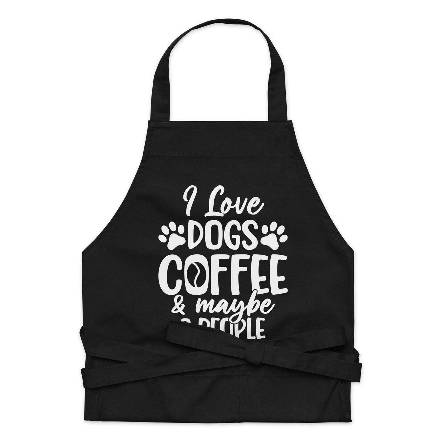 I Love Dogs Coffee & Maybe 3 People Organic cotton apron