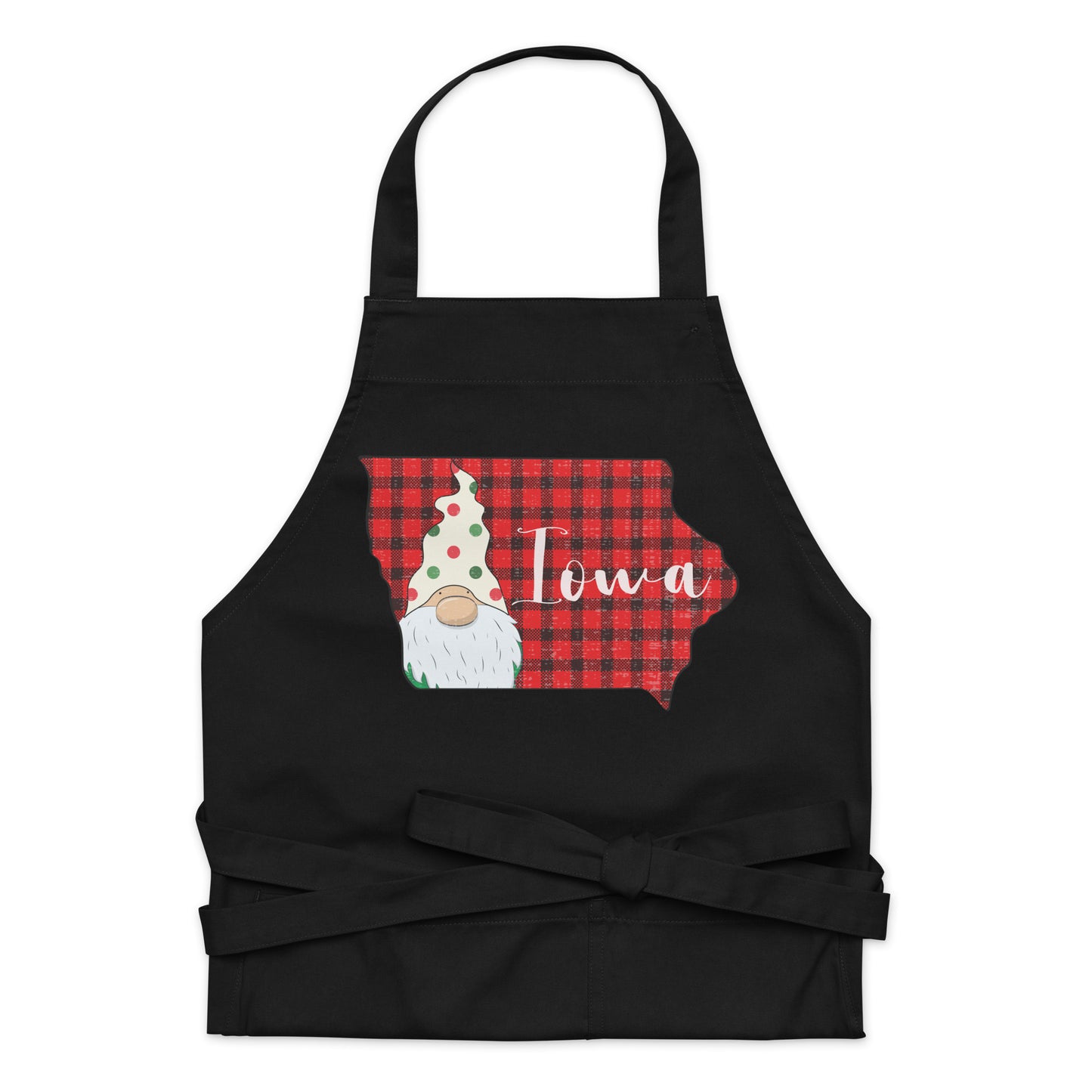 Iowa Plaid Gnome Organic cotton apron