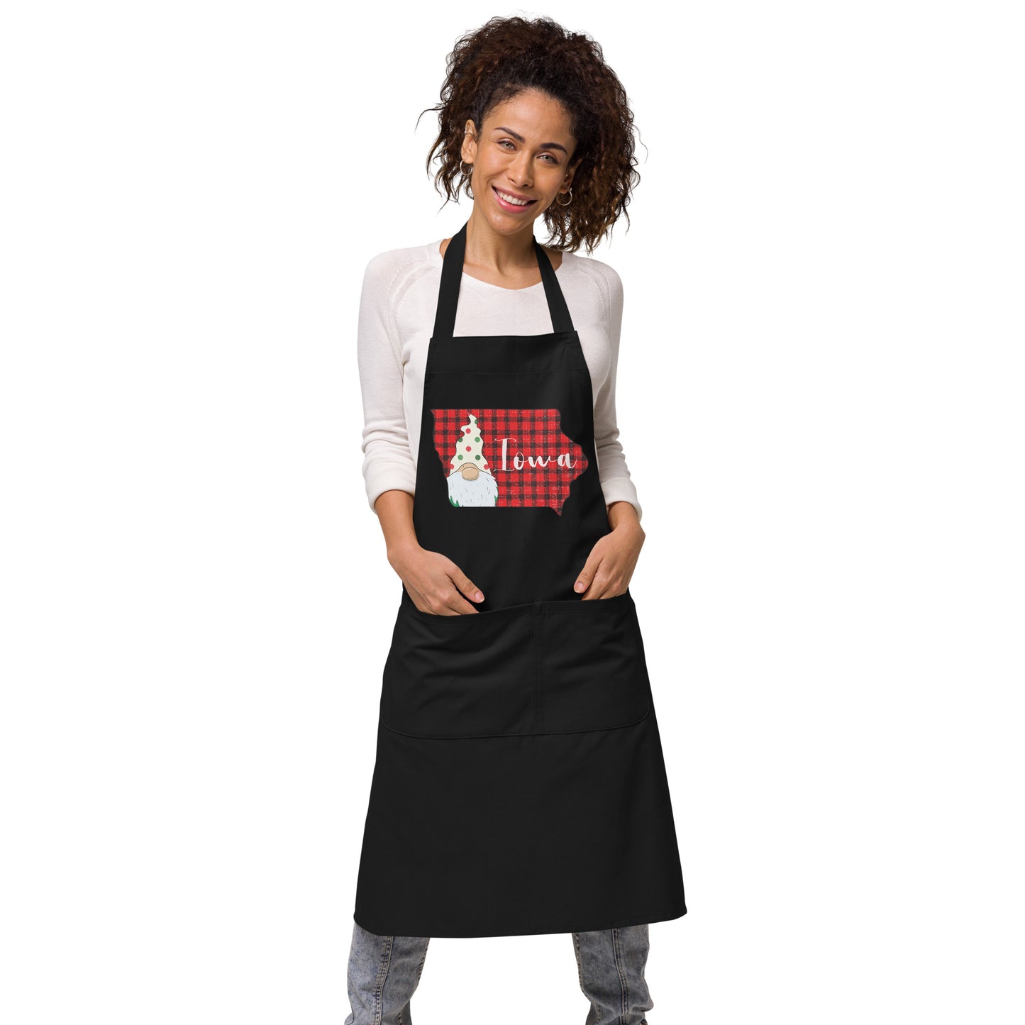 Iowa Plaid Gnome Organic cotton apron