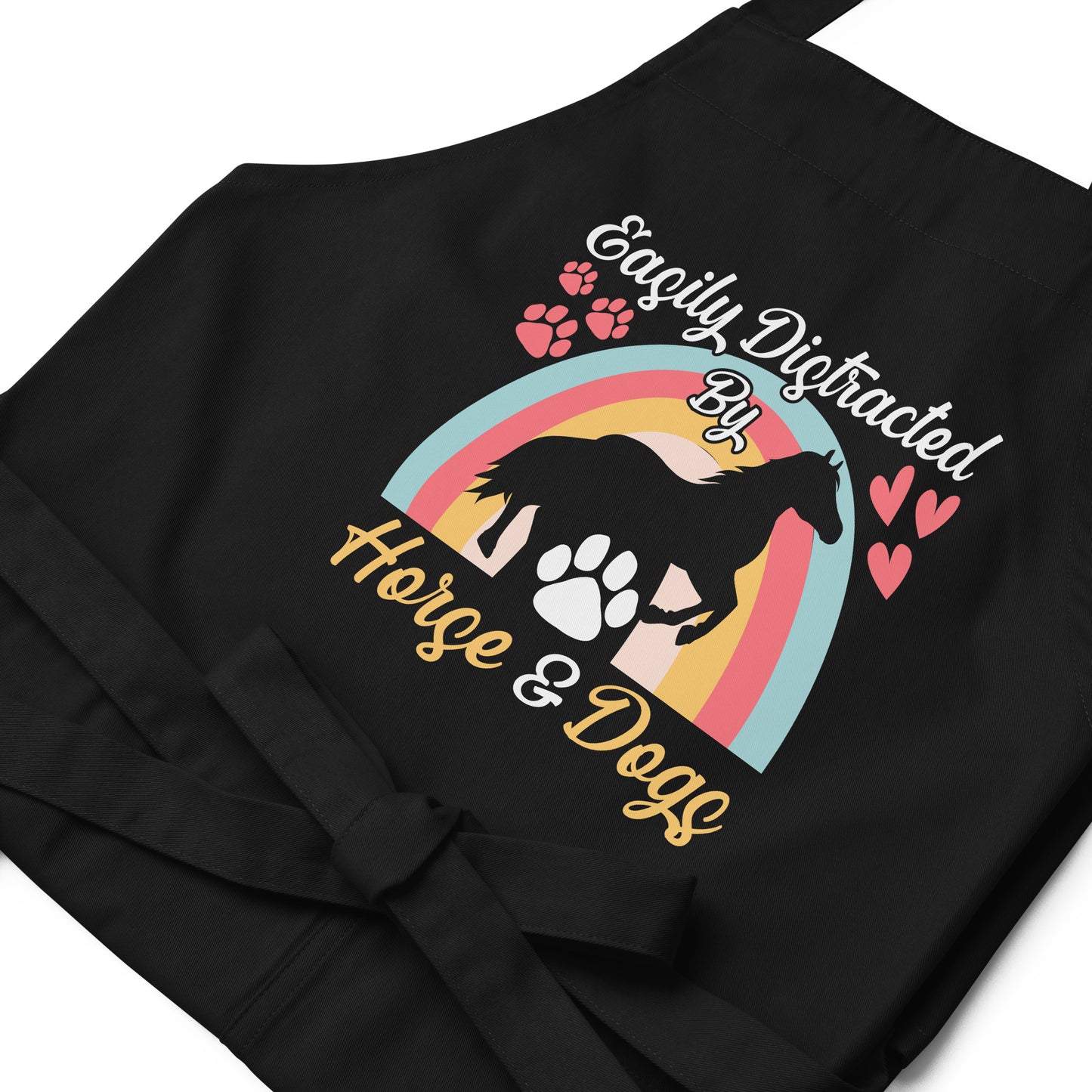 Easily Distracted by Horse & Dogs Organic cotton apron