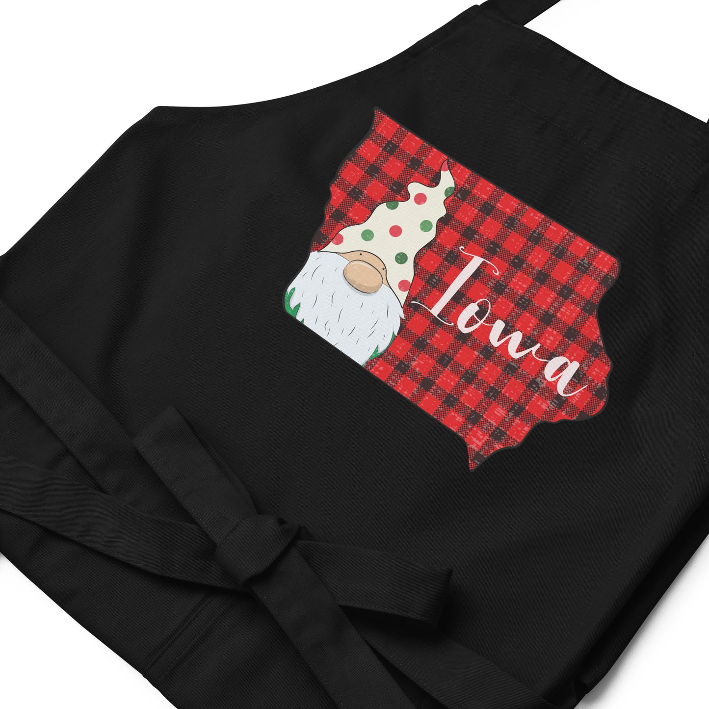 Iowa Plaid Gnome Organic cotton apron