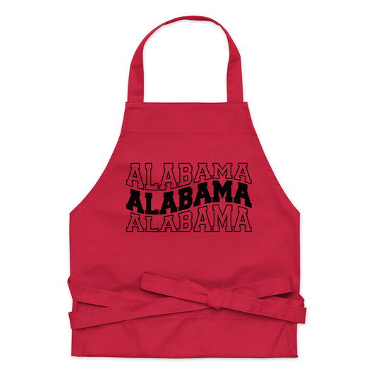 Alabama Wavy Letters Organic cotton apron