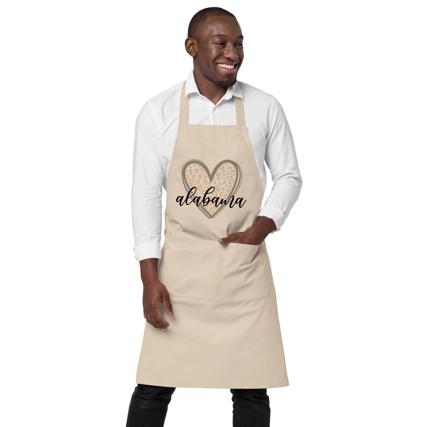 Alabama Leopard Heart Organic cotton apron