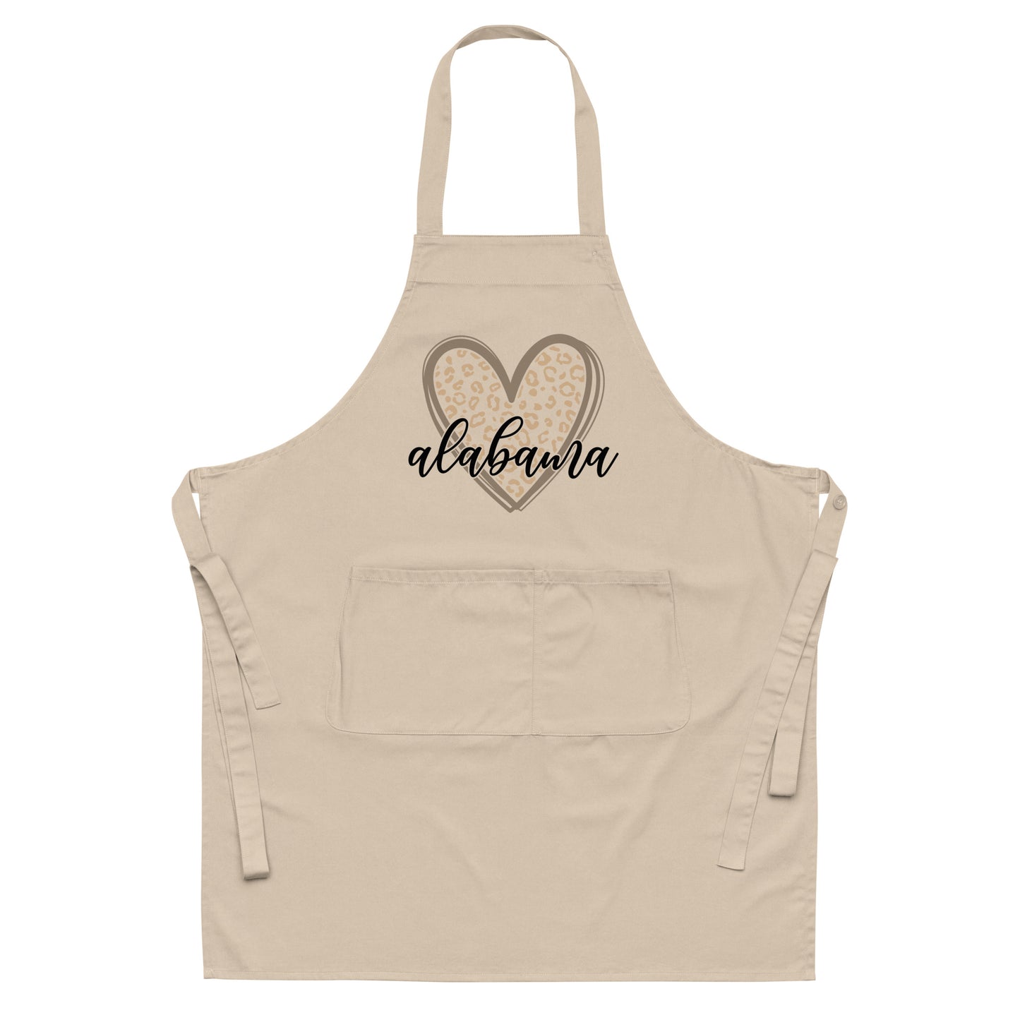 Alabama Leopard Heart Organic cotton apron