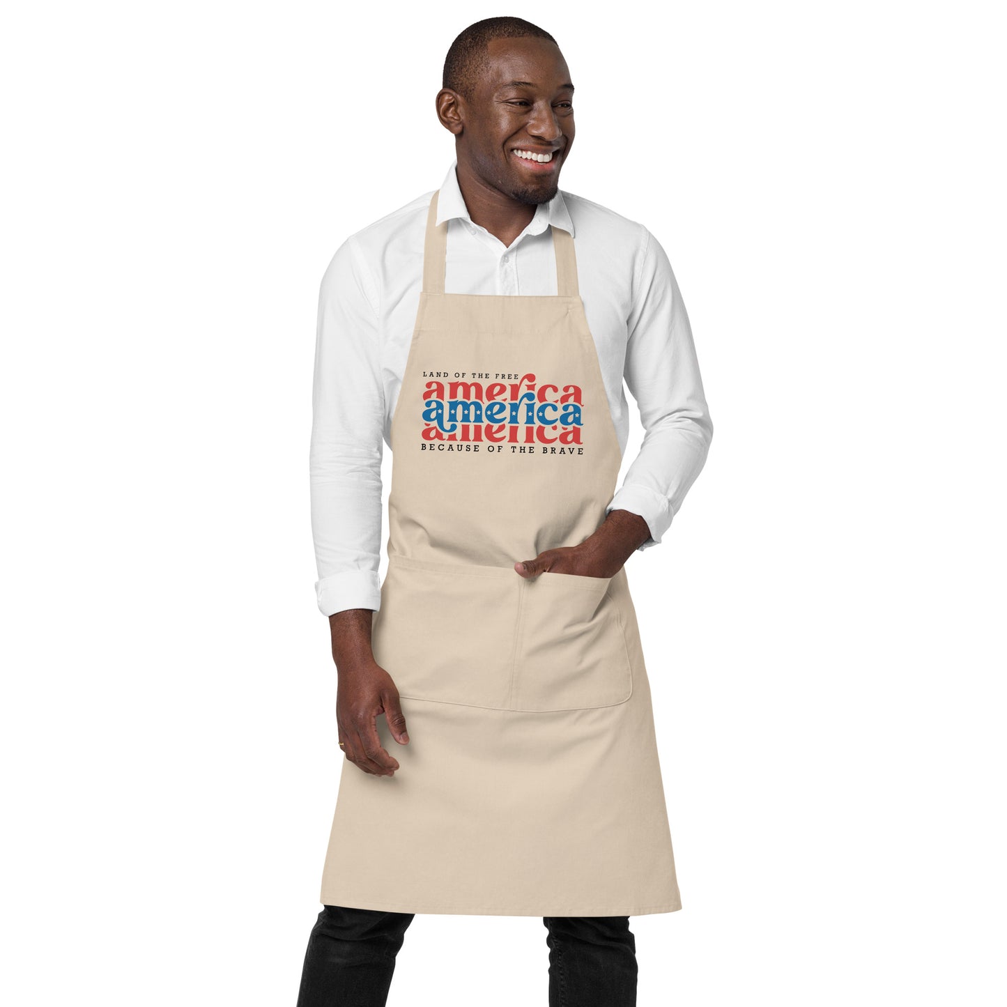America Land of the Free Organic cotton apron