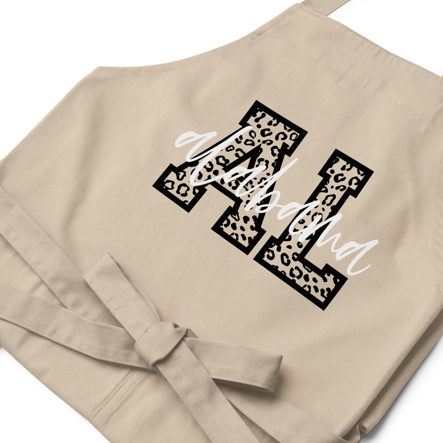 Alabama Script on Leopard AL Organic cotton apron