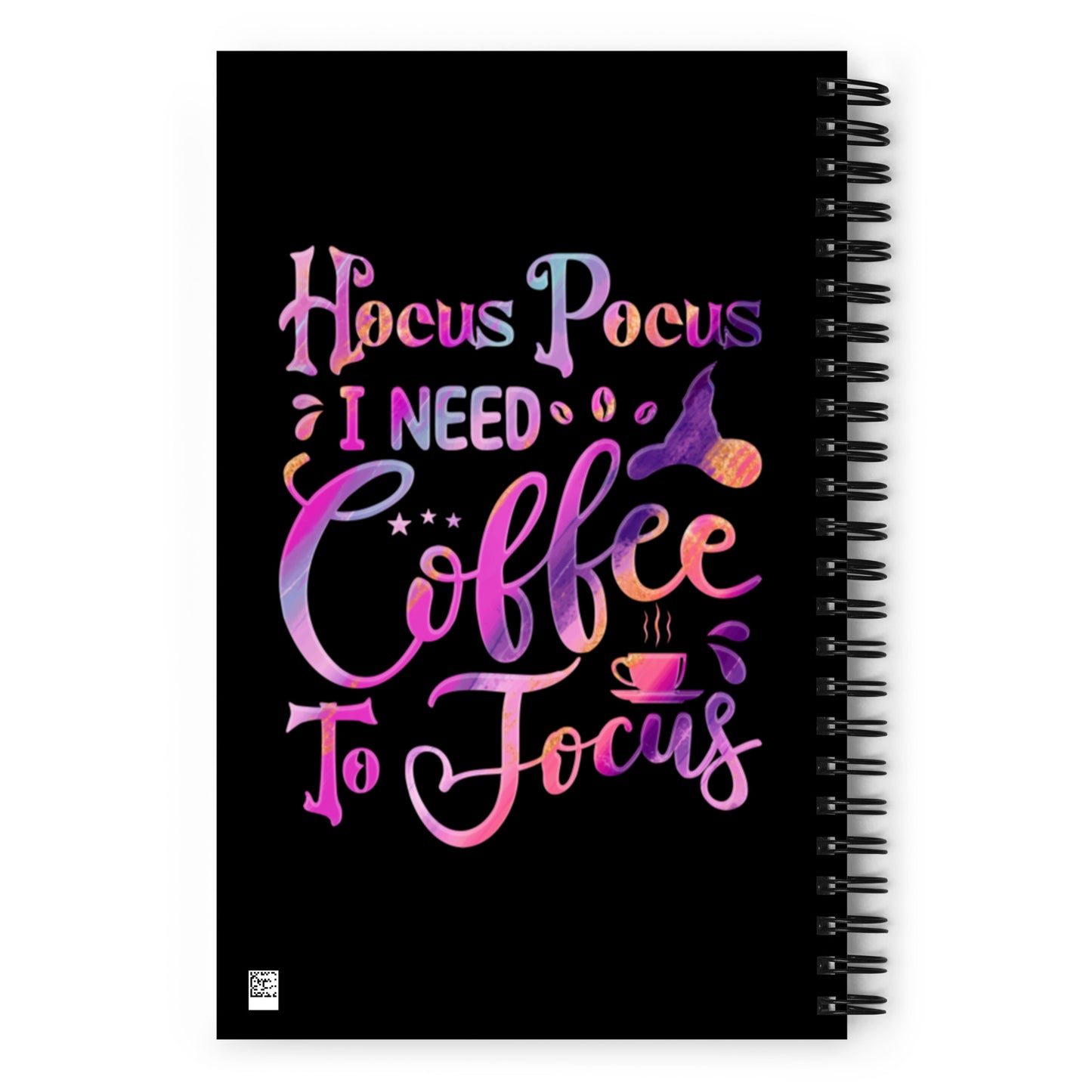 Hocus Pocus I Need Coffee to Focus Spiral notebook