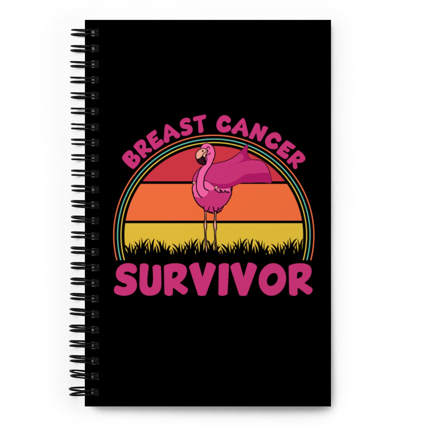 Breast Cancer Survivor Flamingo Spiral notebook