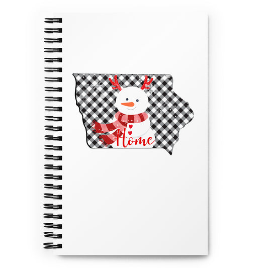 Iowa Gingham Snowman Spiral notebook