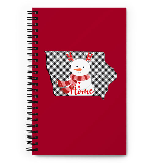 Iowa Gingham Snowman Spiral notebook