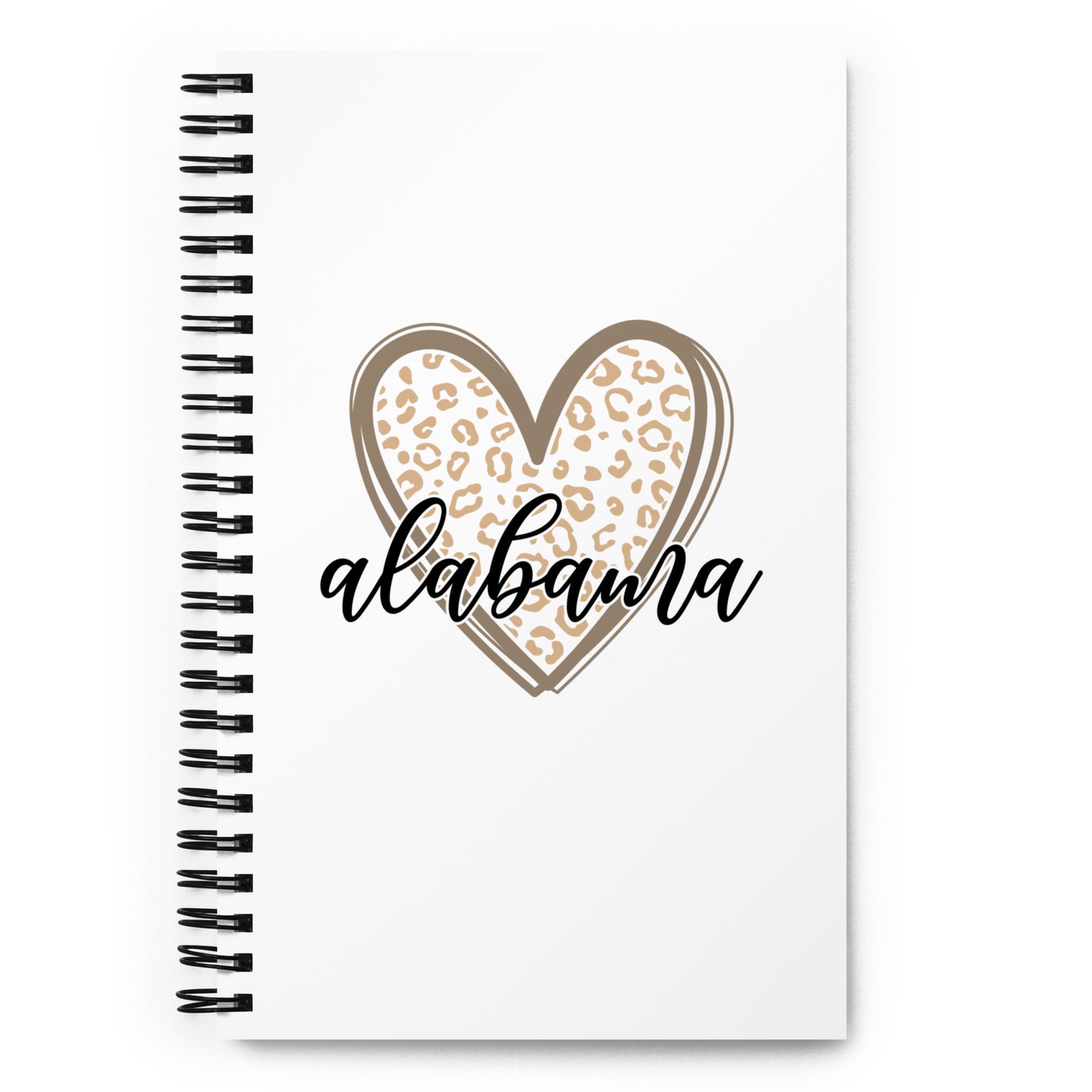 Alabama Leopard Heart Spiral notebook