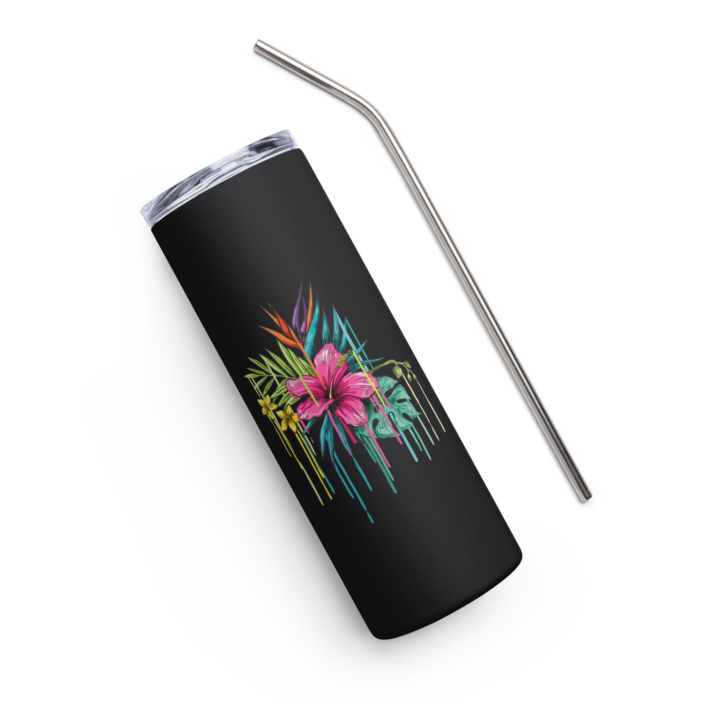 Pink Flower Stainless steel tumbler