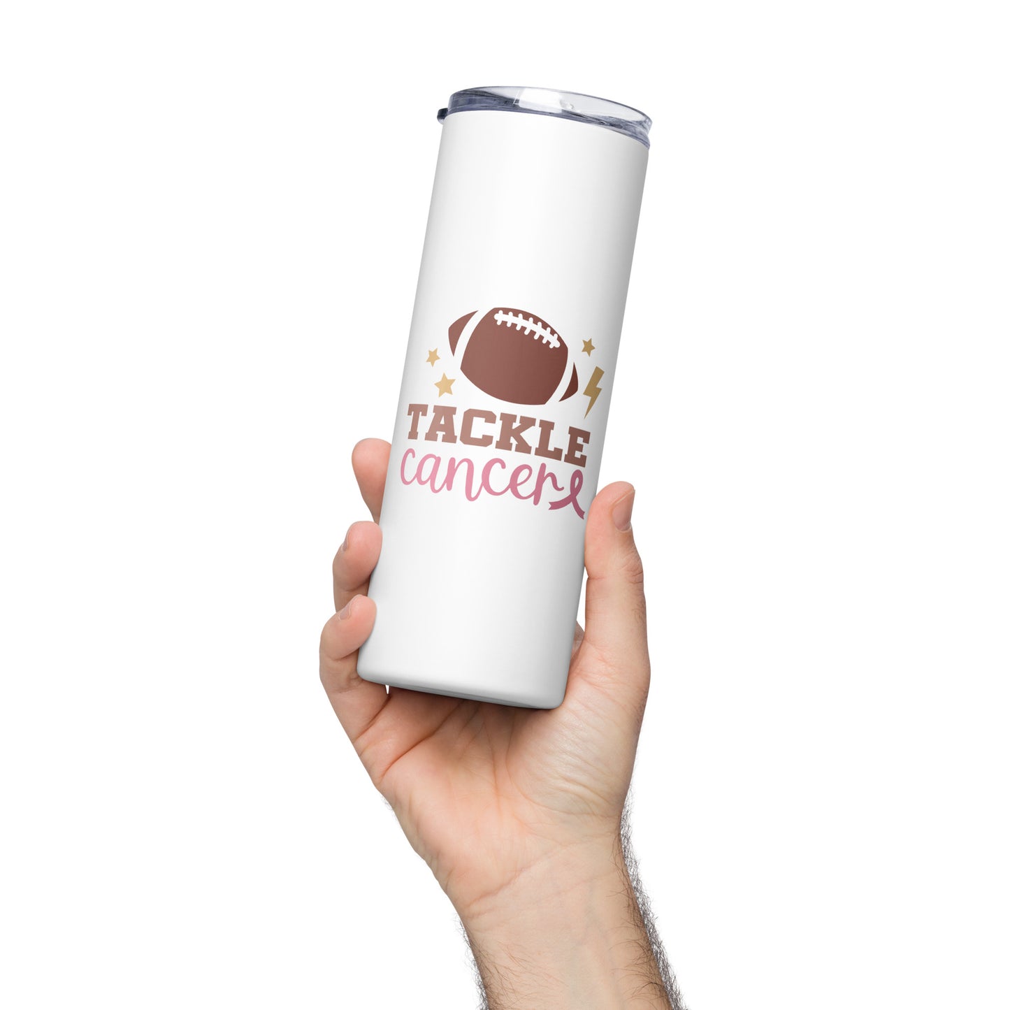 Tackle Cancer Stainless Breast Cancer Awareness Steel Tumbler 20 oz (600 ml)