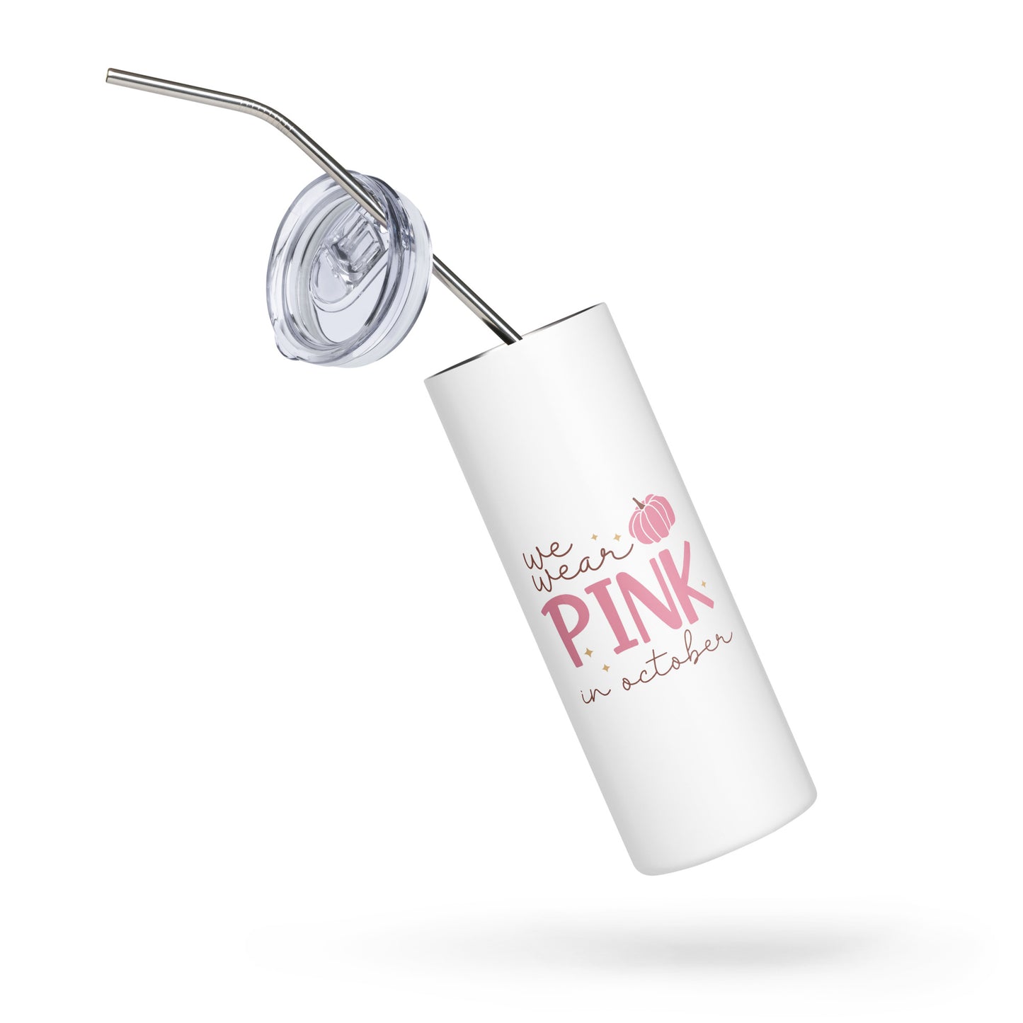 We Wear Pink in October Breast Cancer Awareness Stainless Steel Tumbler 20 oz (600 ml)