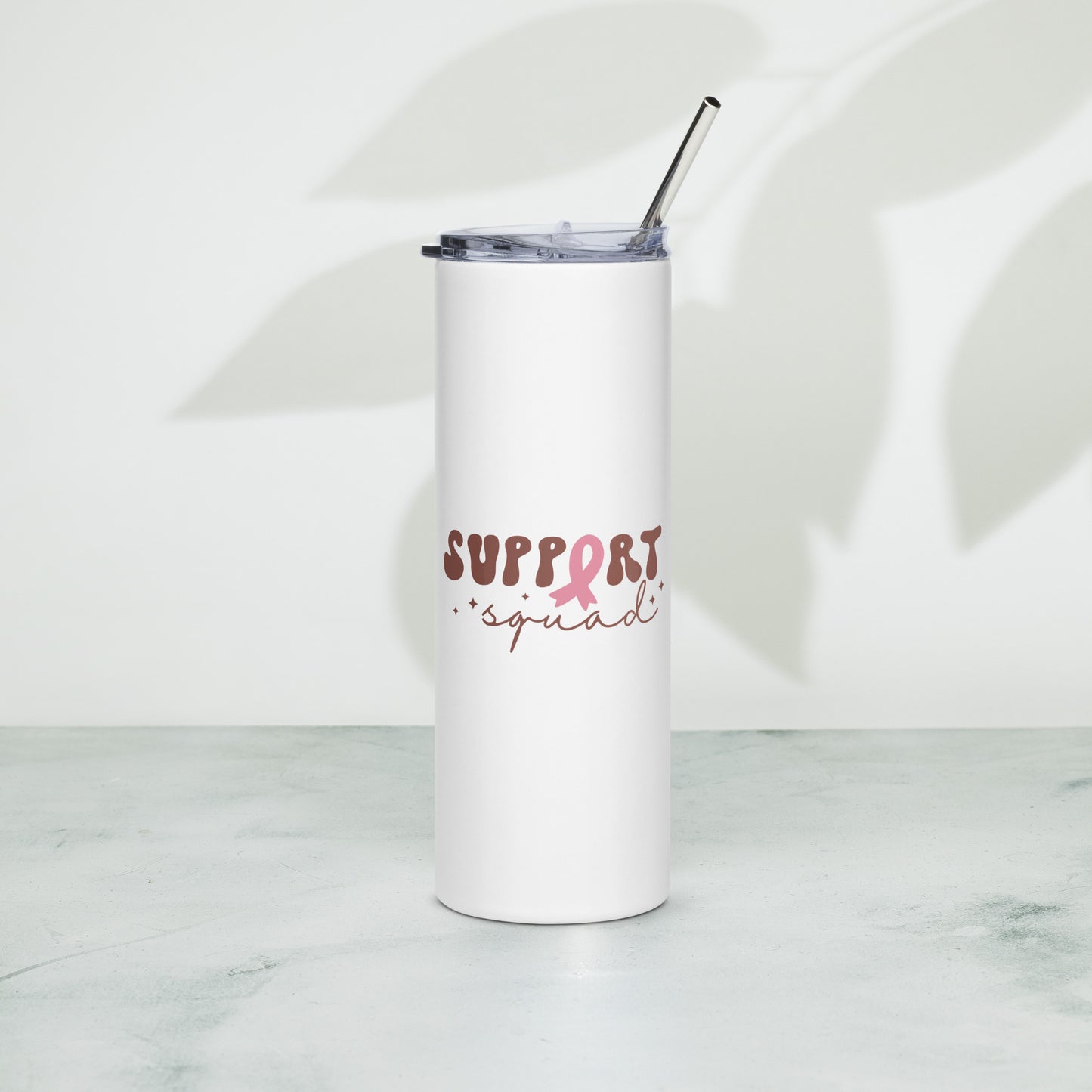 Support Squad Breast Cancer Awareness Stainless Steel Tumbler 20 oz (600 ml)