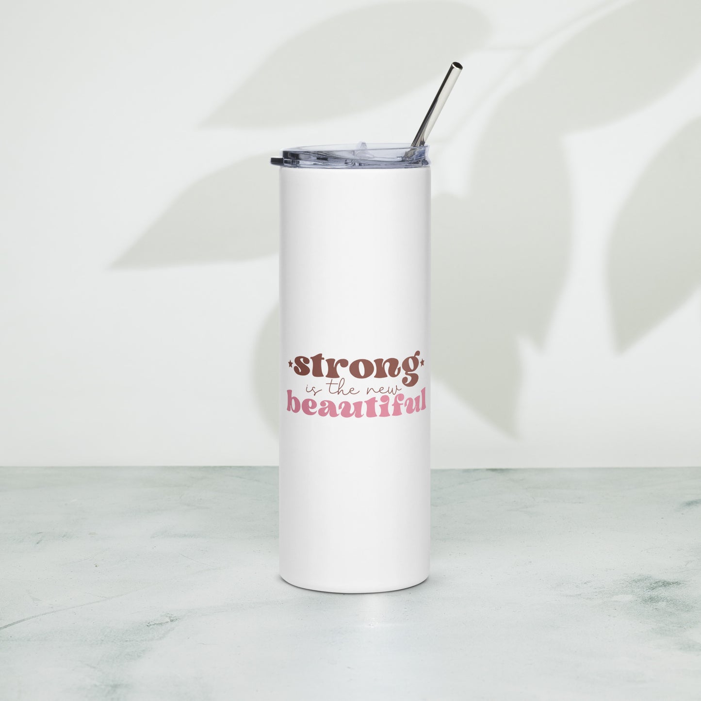 Strong is the New Beautiful Breast Cancer Awareness Stainless Steel Tumbler 20 oz (600 ml)