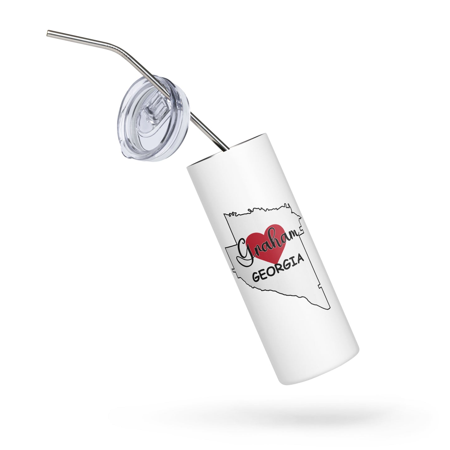 Graham Georgia GA Heart in County Outline Stainless Steel Tumbler 20 oz (600 ml)