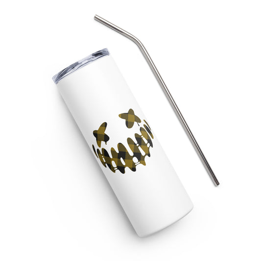 Golden Plaid Jack O'Lantern Stainless steel tumbler