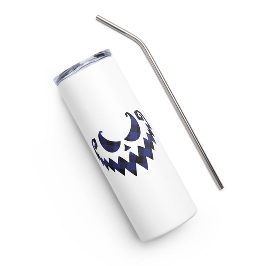 Blue Plaid Jack O'Lantern Stainless steel tumbler