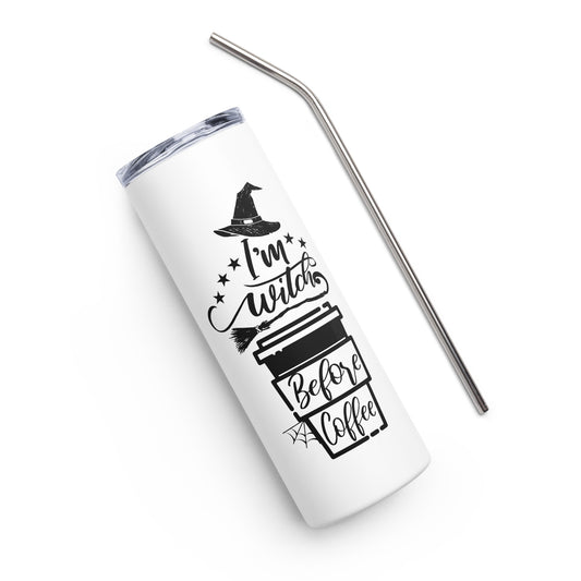 I'm a Witch Before Coffee Stainless steel tumbler