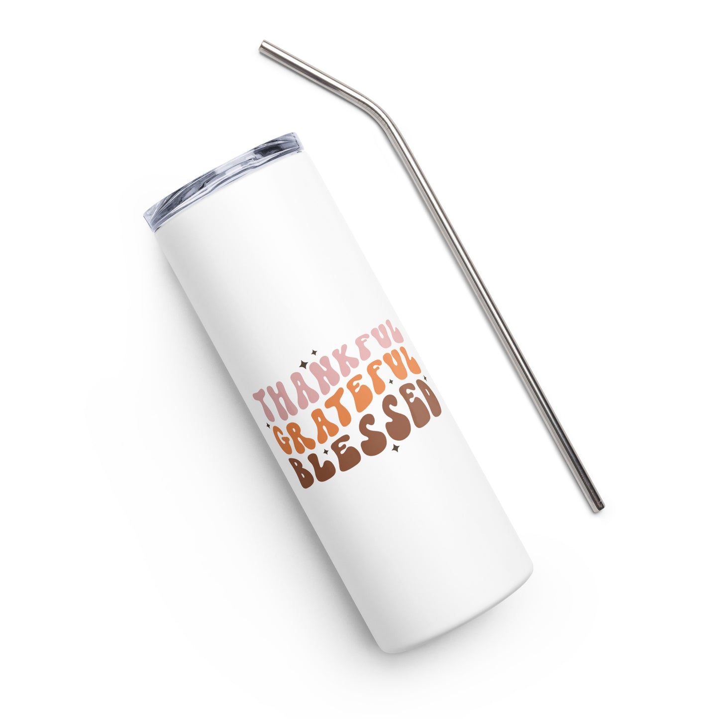 Thankful Grateful and Blessed Stainless steel tumbler