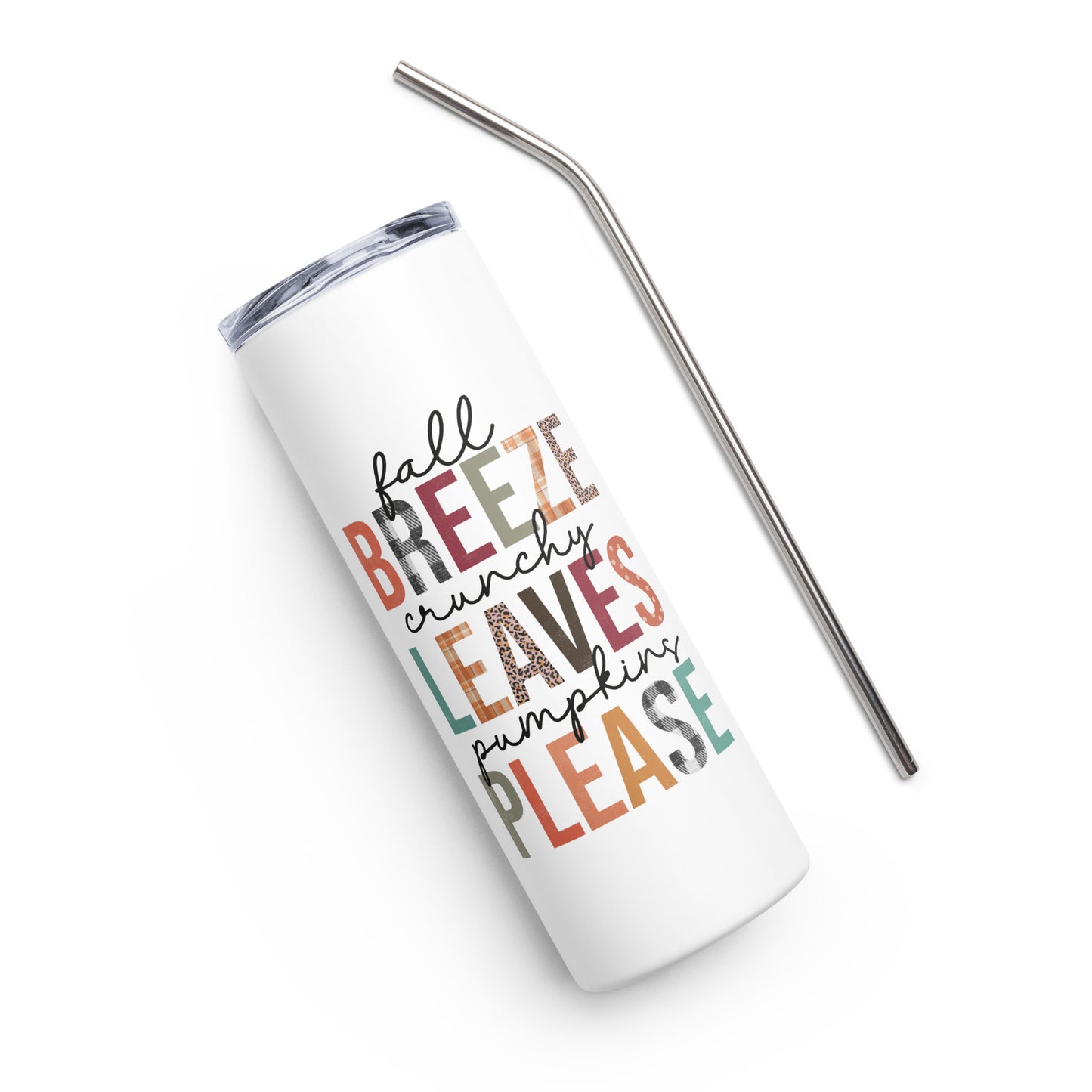 Fall Breeze Crunchy Leaves Pumpkin Please Stainless steel tumbler