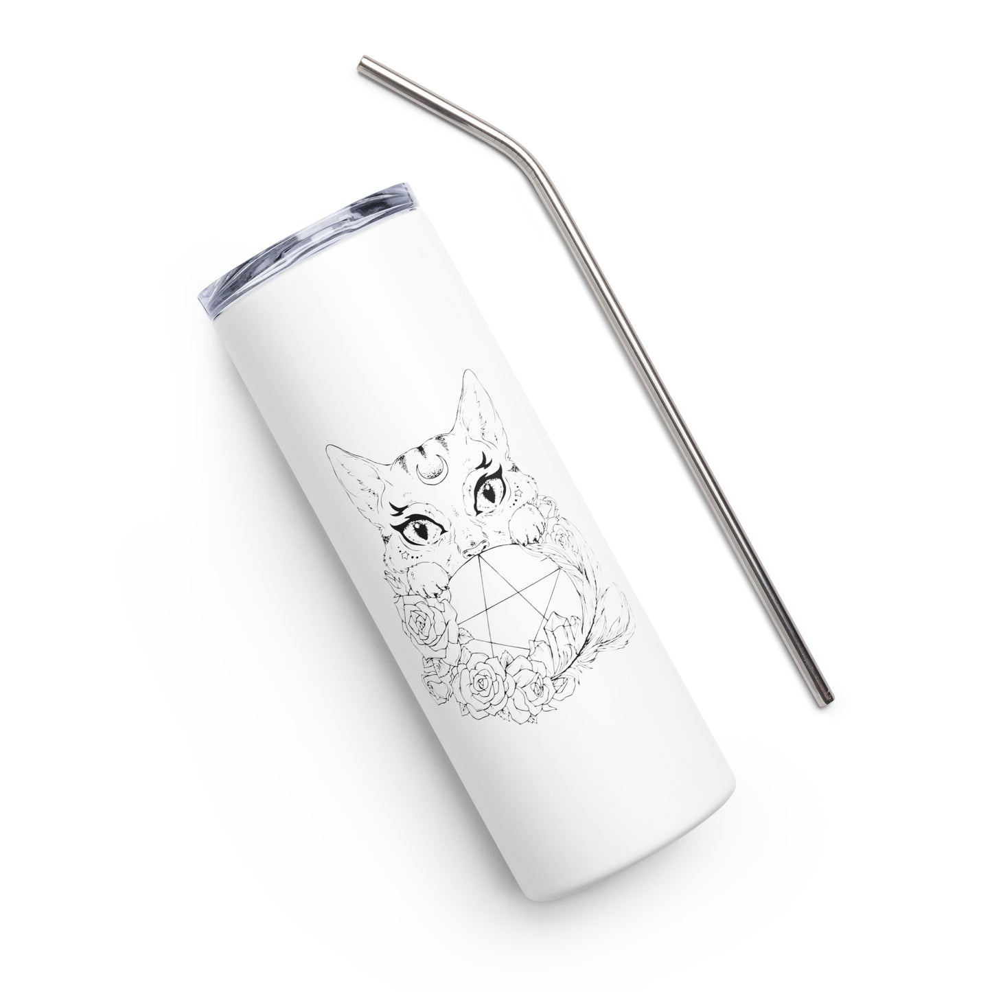 Cat Pentagram Stainless steel tumbler