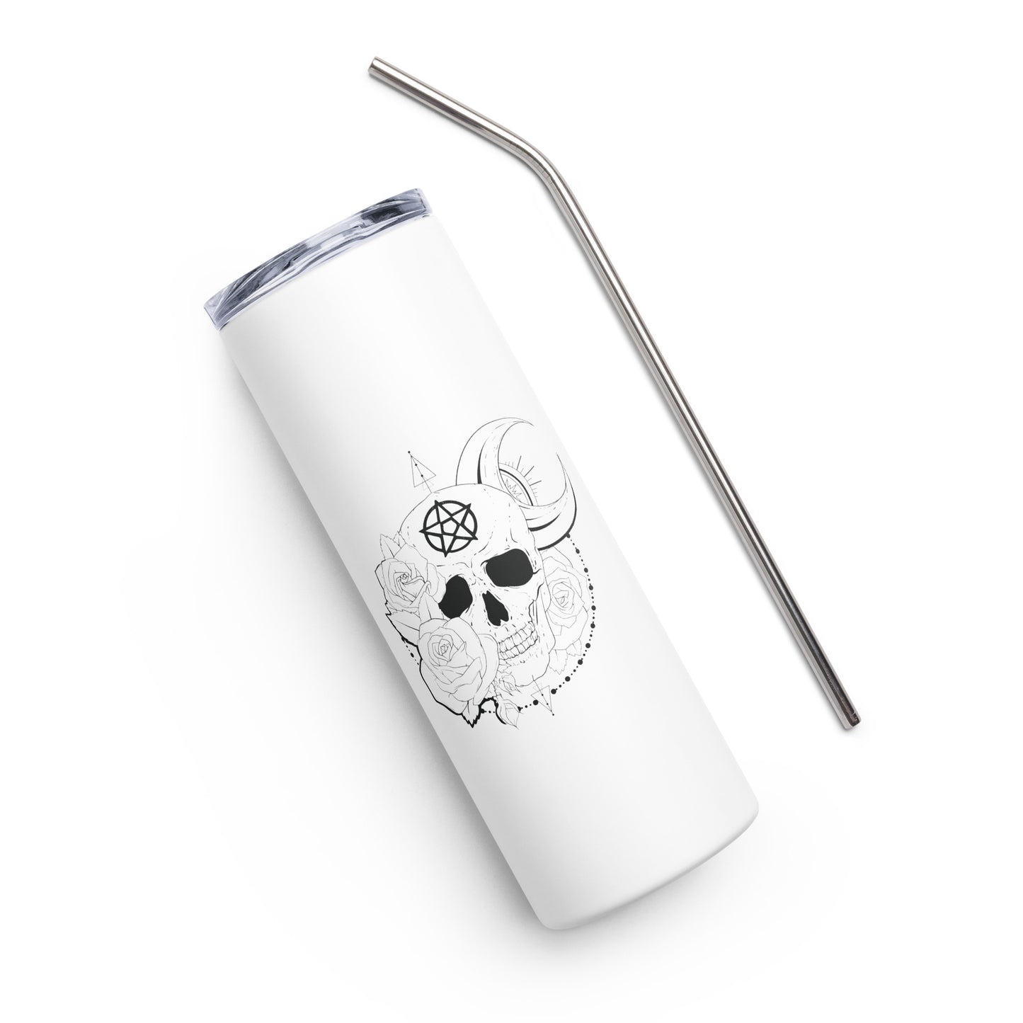 Skull Roses Stainless steel tumbler