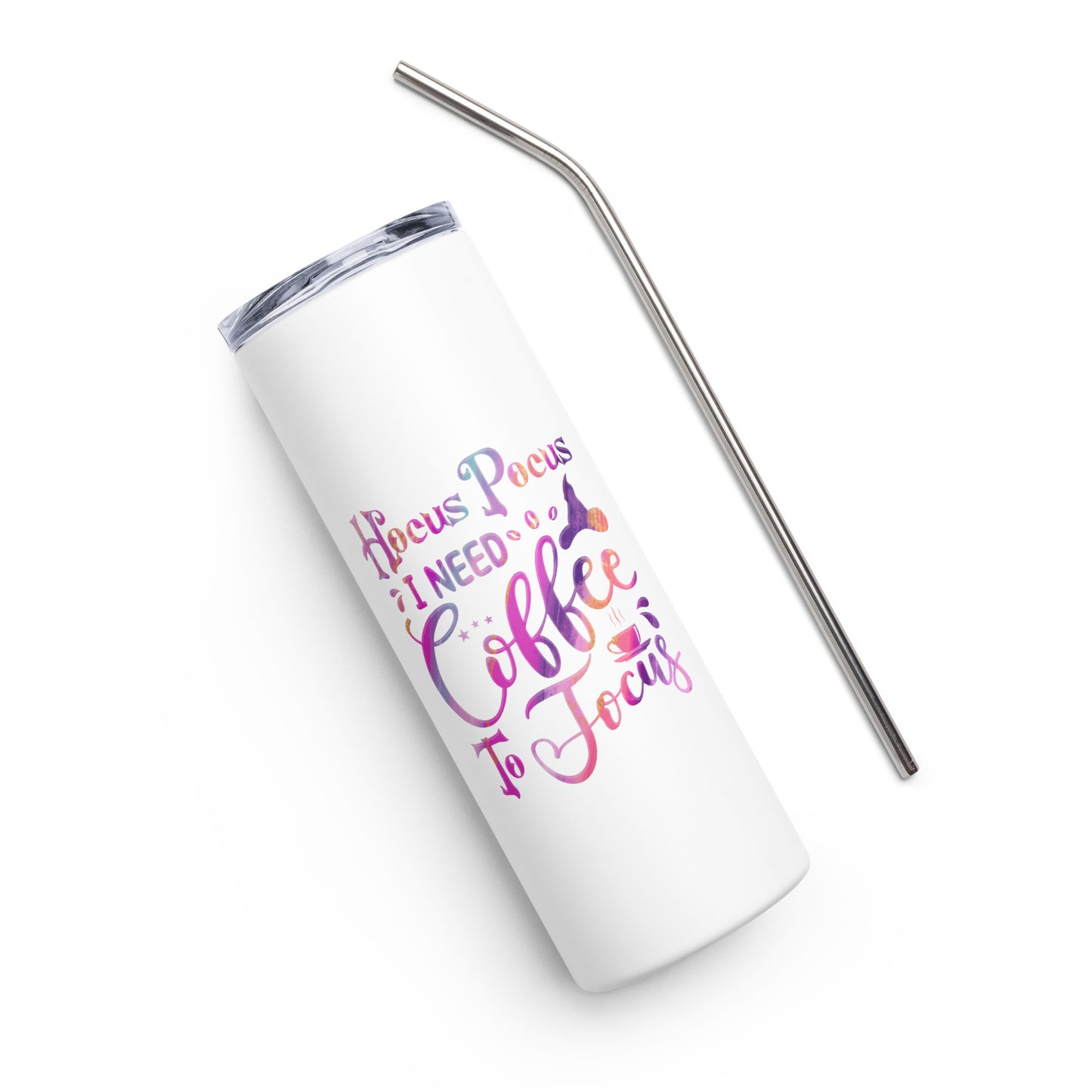 Hocus Pocus I Need Coffee to Focus Stainless steel tumbler