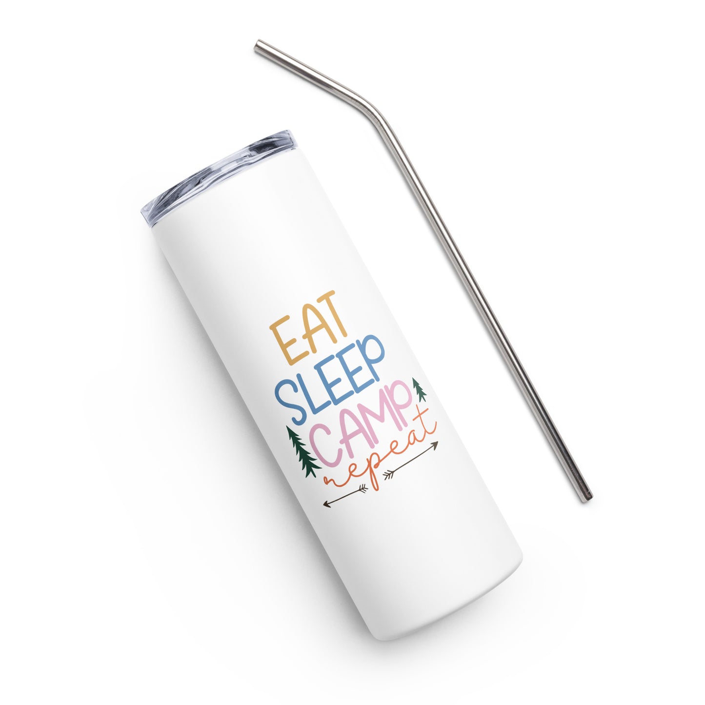 Eat Sleep Camp Repeat Stainless steel tumbler