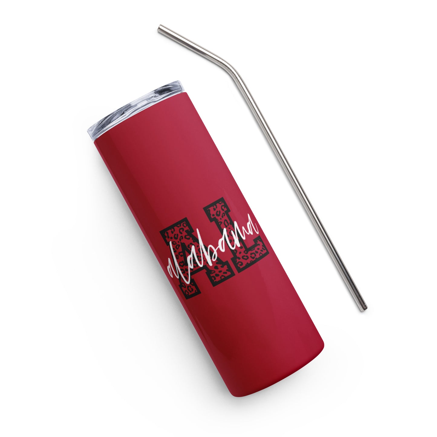 Alabama Script on Leopard AL Stainless steel tumbler