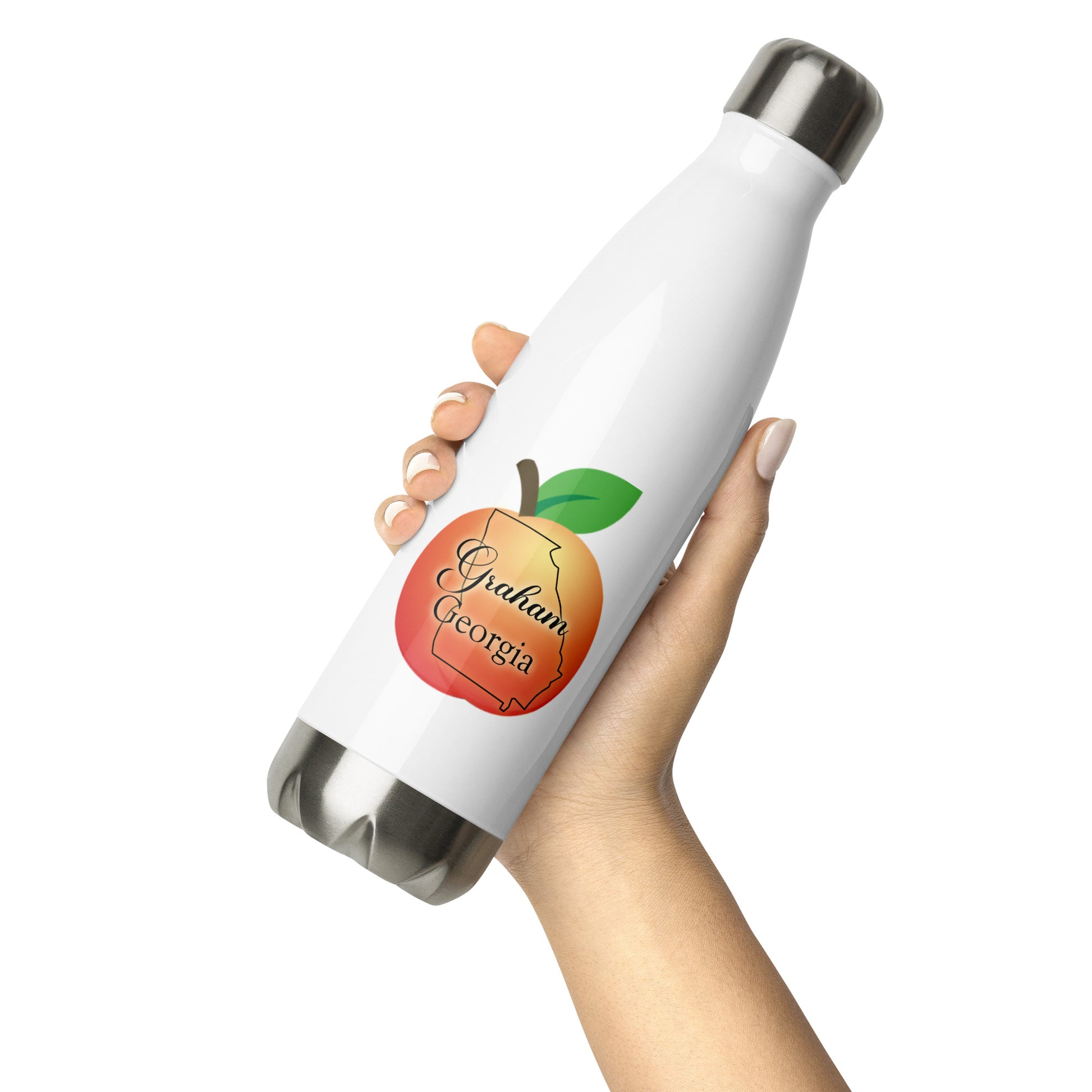 Graham Georgia State Outline Peach Stainless Steel Water Bottle 17 oz (500 ml)