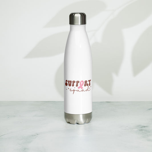 Support Squad Breast Cancer Awareness Stainless Steel Water Bottle 17 oz (500 ml)
