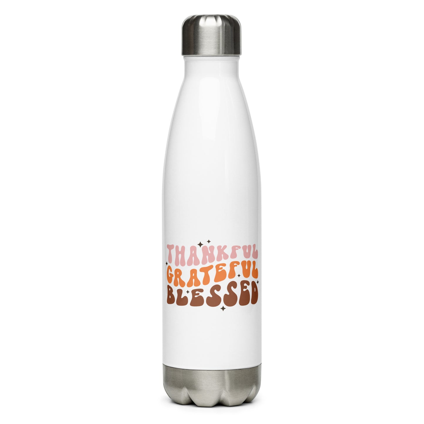 Thankful Grateful Blessed Stainless Steel Water Bottle