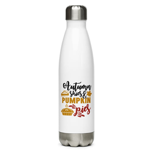 Autumn Skies & Pumpkin Pies Stainless Steel Water Bottle
