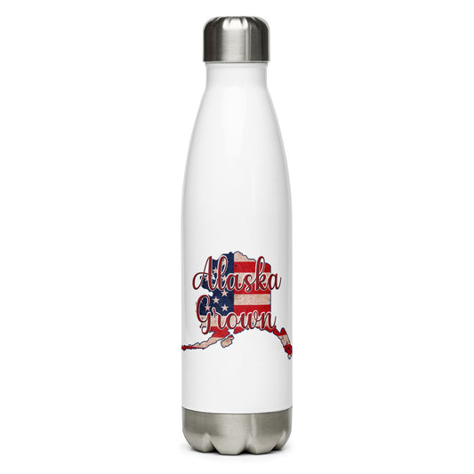 Alaska Grown US Flag Stainless Steel Water Bottle
