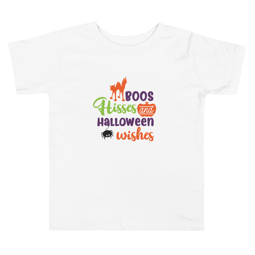 Boos Hisses and Halloween Wishes Toddler Tshirt