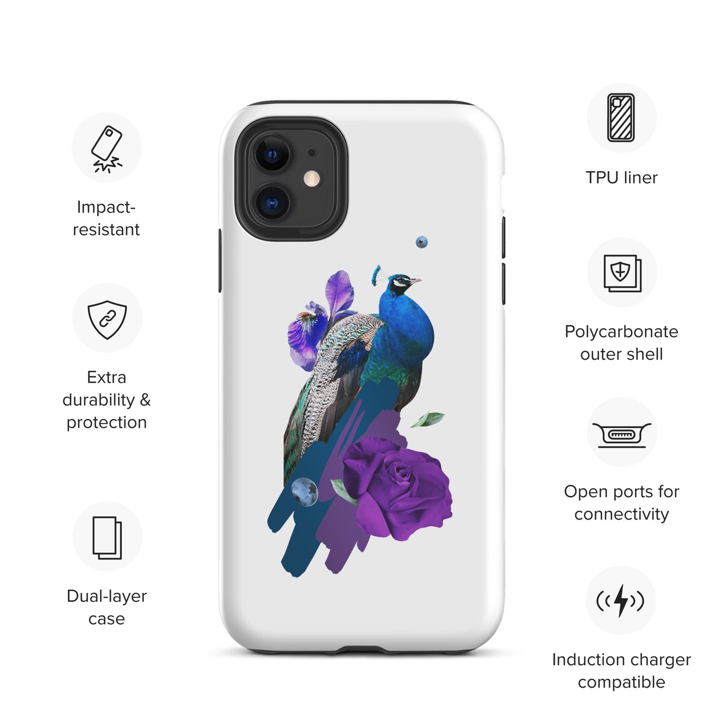 Peacock Tough iPhone case
