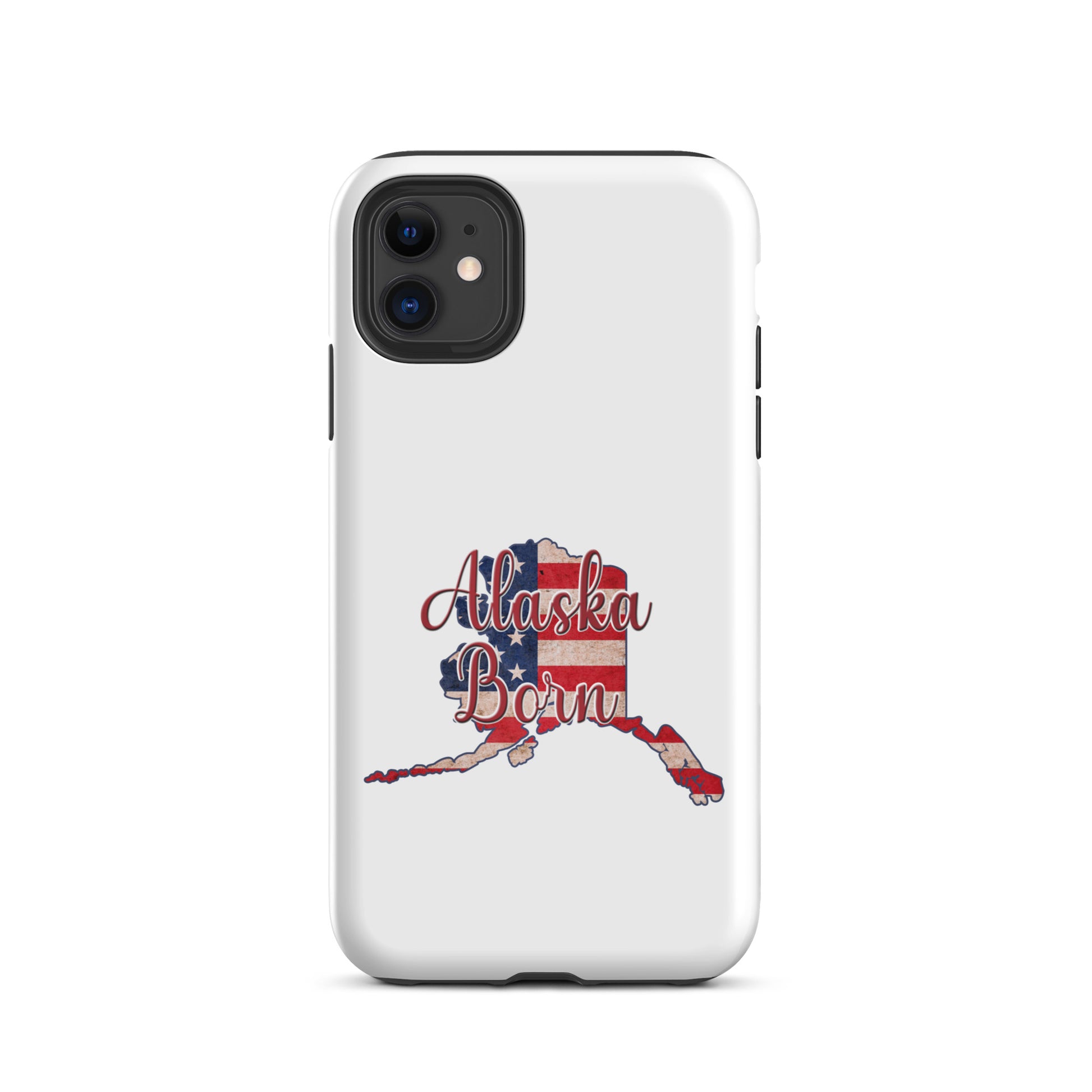 Alaska Born US Flag Tough iPhone Case