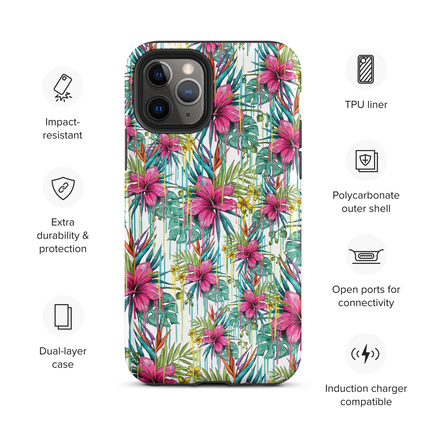 Pink Flowers Tough iPhone case