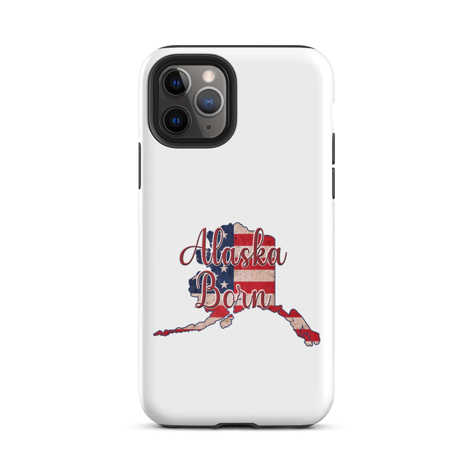 Alaska Born US Flag Tough iPhone Case