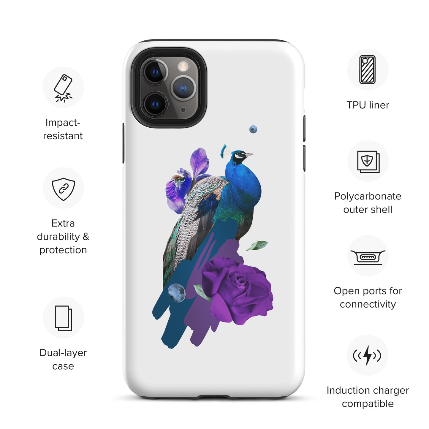 Peacock Tough iPhone case
