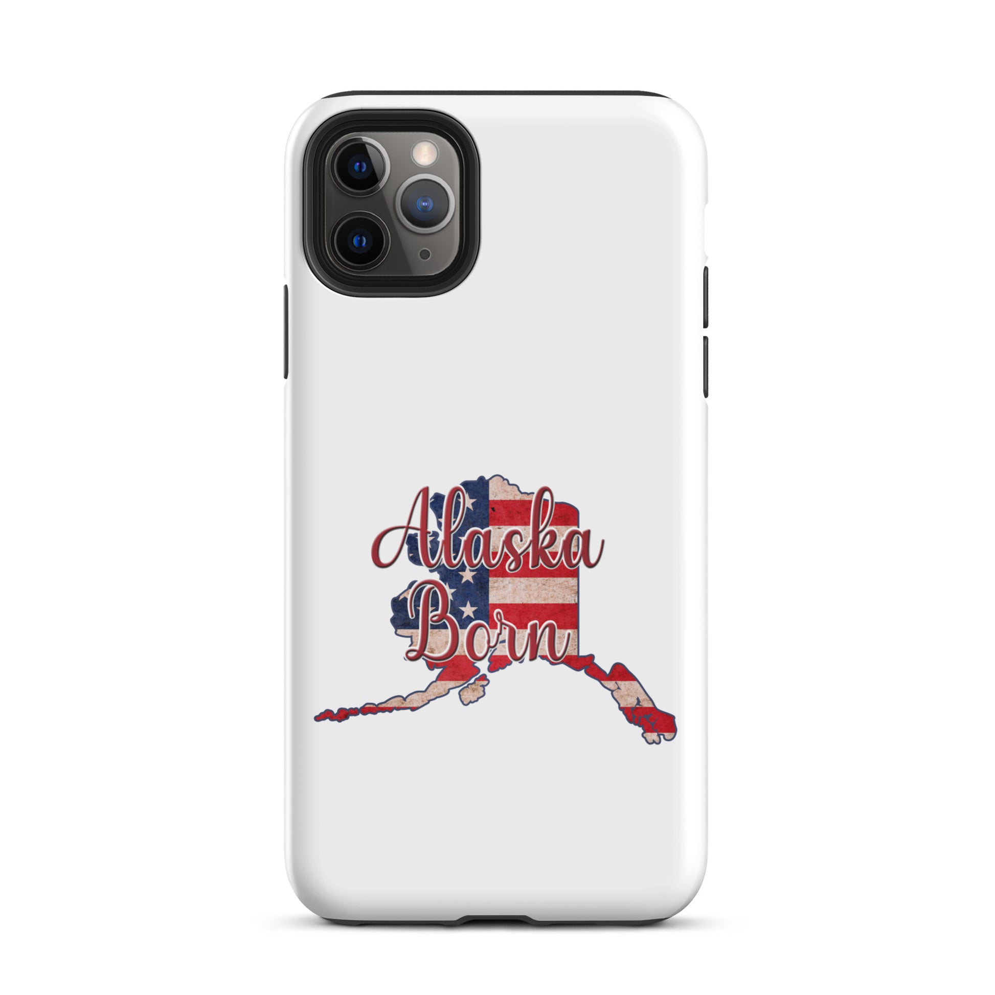 Alaska Born US Flag Tough iPhone Case