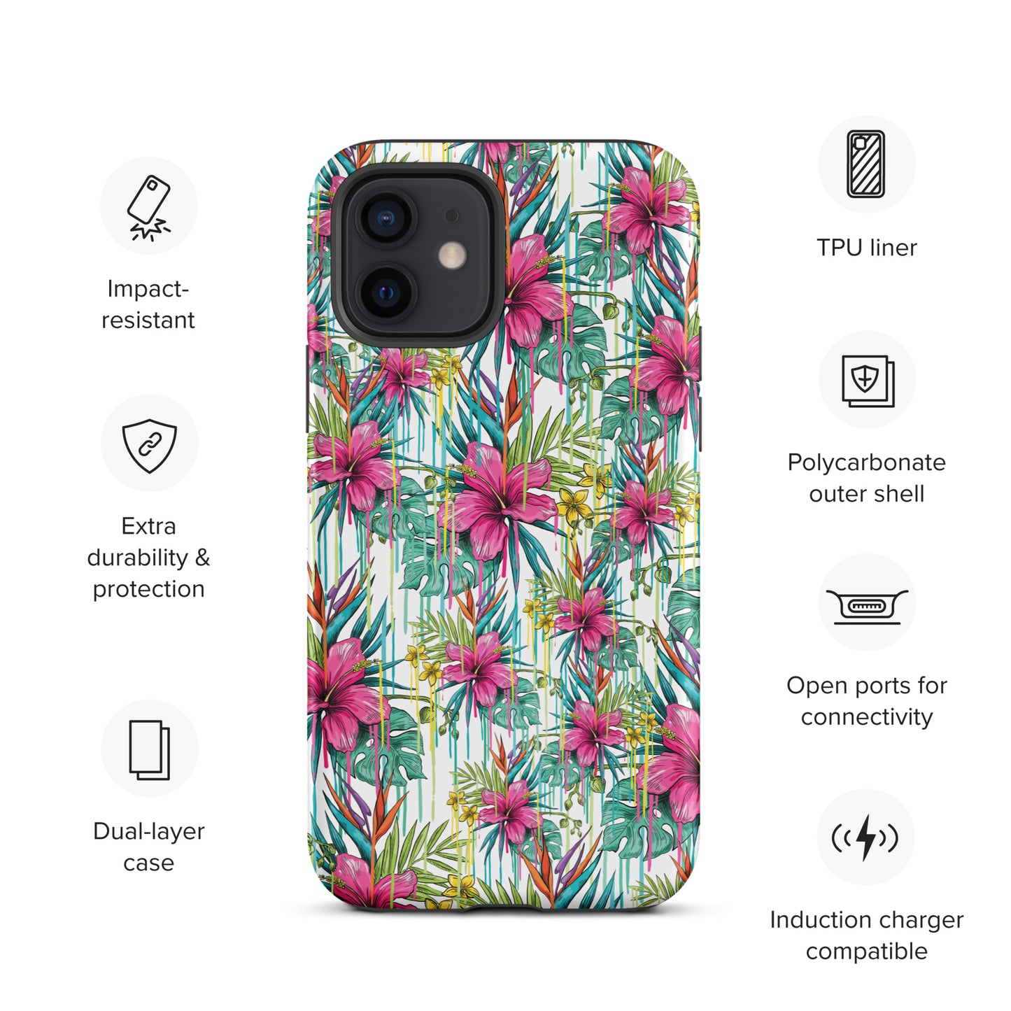 Pink Flowers Tough iPhone case